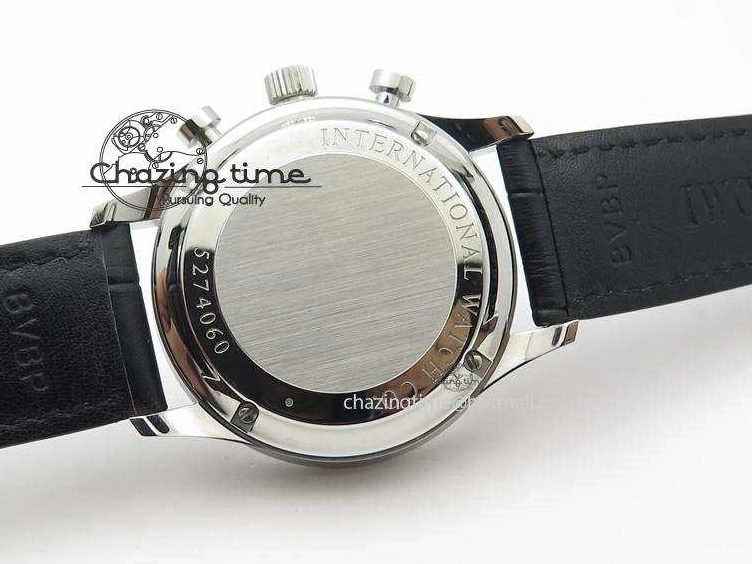 MIROTIME 0401 Casual Portuguese IW371405 ZF 1:1 Best Edition SS White Dial Silver Markers On Black Leather Strap A 7305